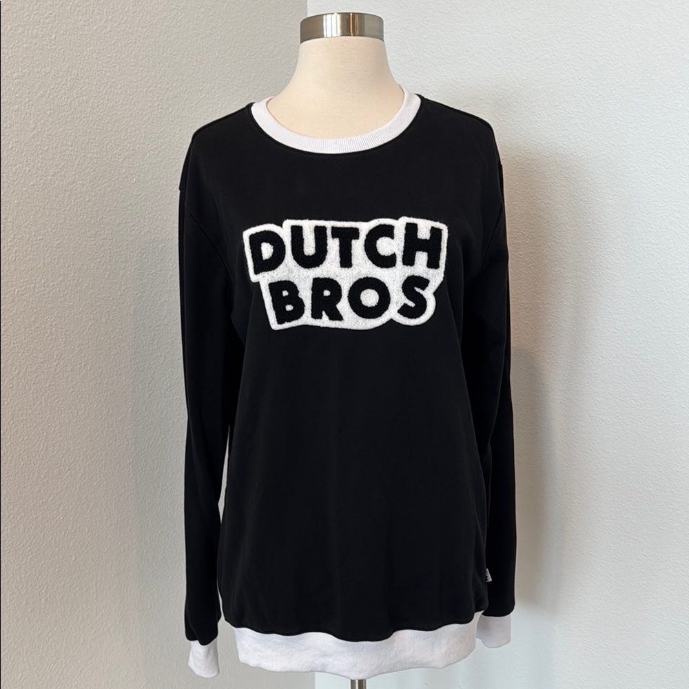 *Flawed* Dutch Bros Coffee Black and White Sweatshirt, Sz M